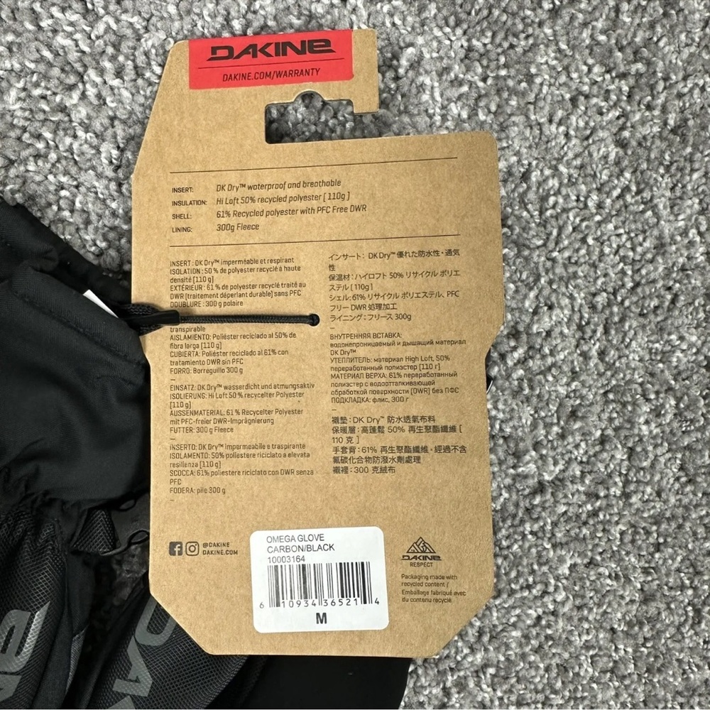 ✔️DAKINE OMEGA MEN’S SNOWBOARD/SKI GLOVES WINTER GLOVES - Picture 9 of 10